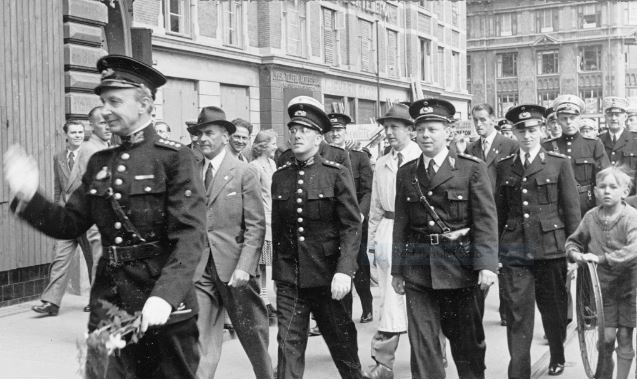 Danish police and one British policeman imprisoned in the Buchenwald concentration camp